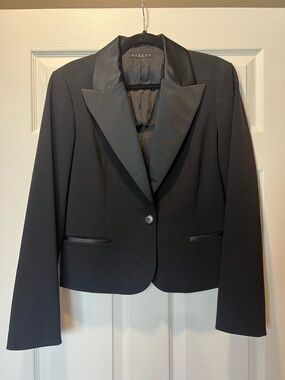 Sisley Black Satin-Lapel Tailored Tuxedo